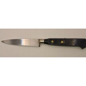 Vintage Utility / Boning Knife – Granny knife,Black Handle, Brass Rivets (As-Is)